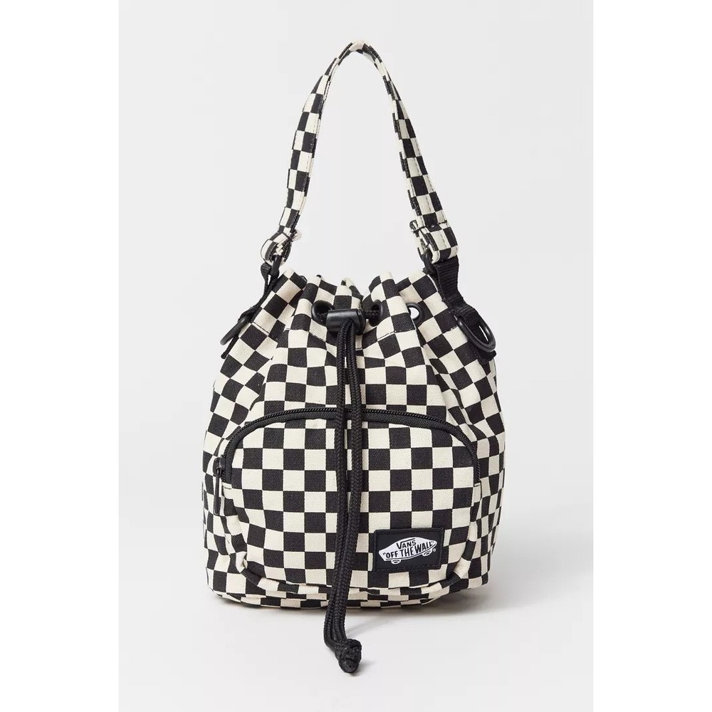 Vans All Around Bucket Bag Black White Checkerboard Canvas Crossbody Handbag